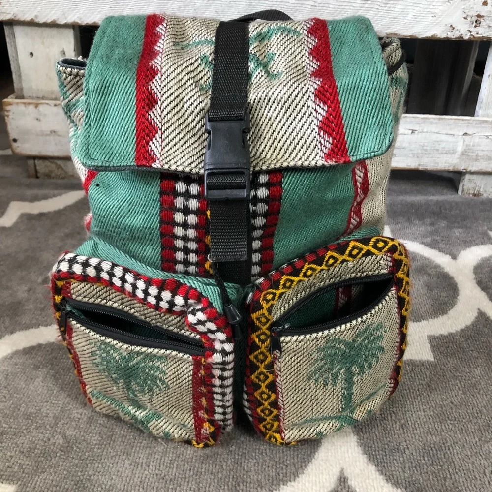 Palm Tree Tropical Vacation Backpack Lounge India Well Made zippers Pockets